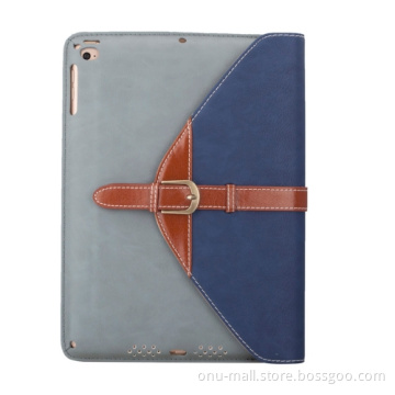 OEM Service Business Style Leather Protective Case for iPad Air 2 with 3 Gears Holder